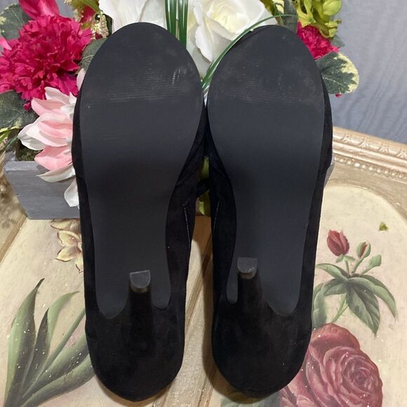 Impo Pageant Faux Suede Cut Out Lace Up Platform Heels Black Sz 8.5 - Picture 10 of 16